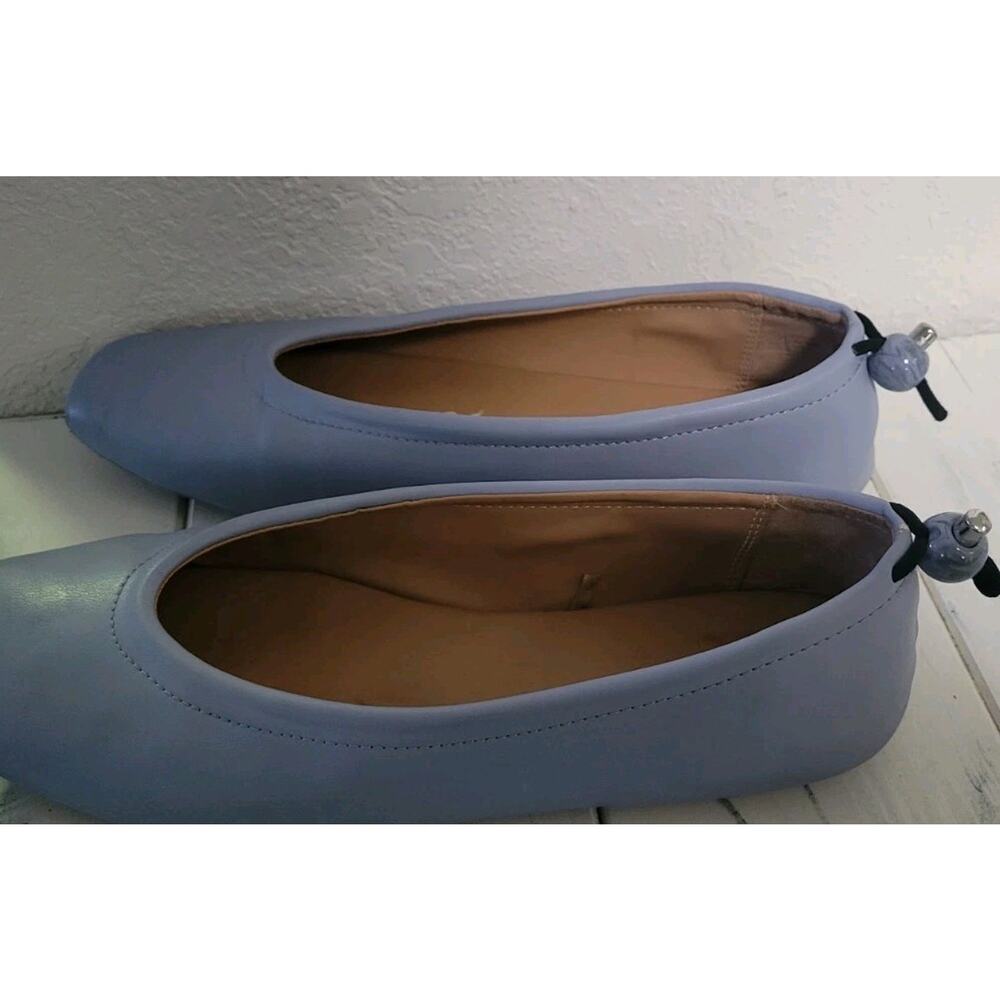Women's Sz. 8 Sam & Libby Birdie Ballet Flat Light Blue Comfort Square Toe - Picture 4 of 8